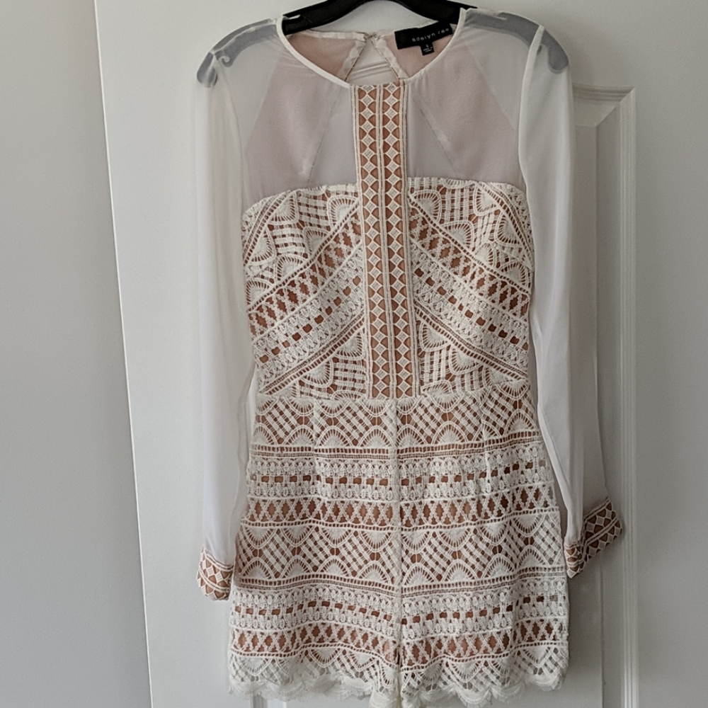 Adelyn Rae White Lace Romper